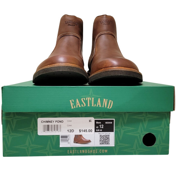 Eastland Men Chelsea Ankle Boots Chimney Pond Size US 12D Oak Brown Leather